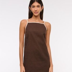 Abercrombie & Fitch Linen-Blend Apron Mini Dress